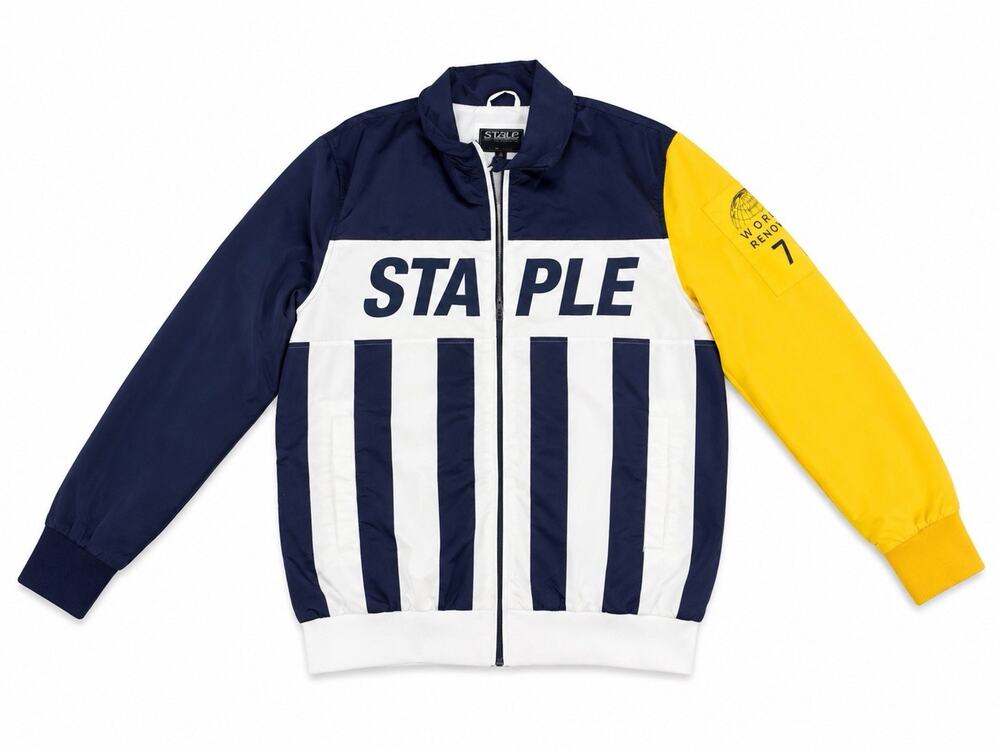 Staple Pigeon Color Block Track Jacket Men’s Medium Navy White Yellow